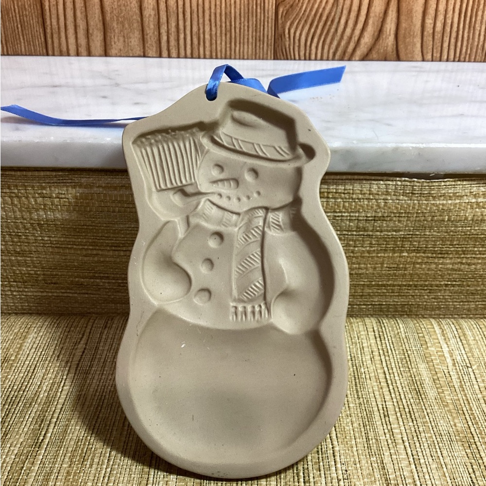 Vintage 1989 Brown Bag Cookie Art Stoneware Snowman 6